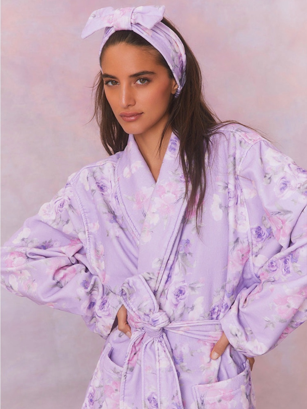 SET Indie Robe Hibiscus + Headband M/L